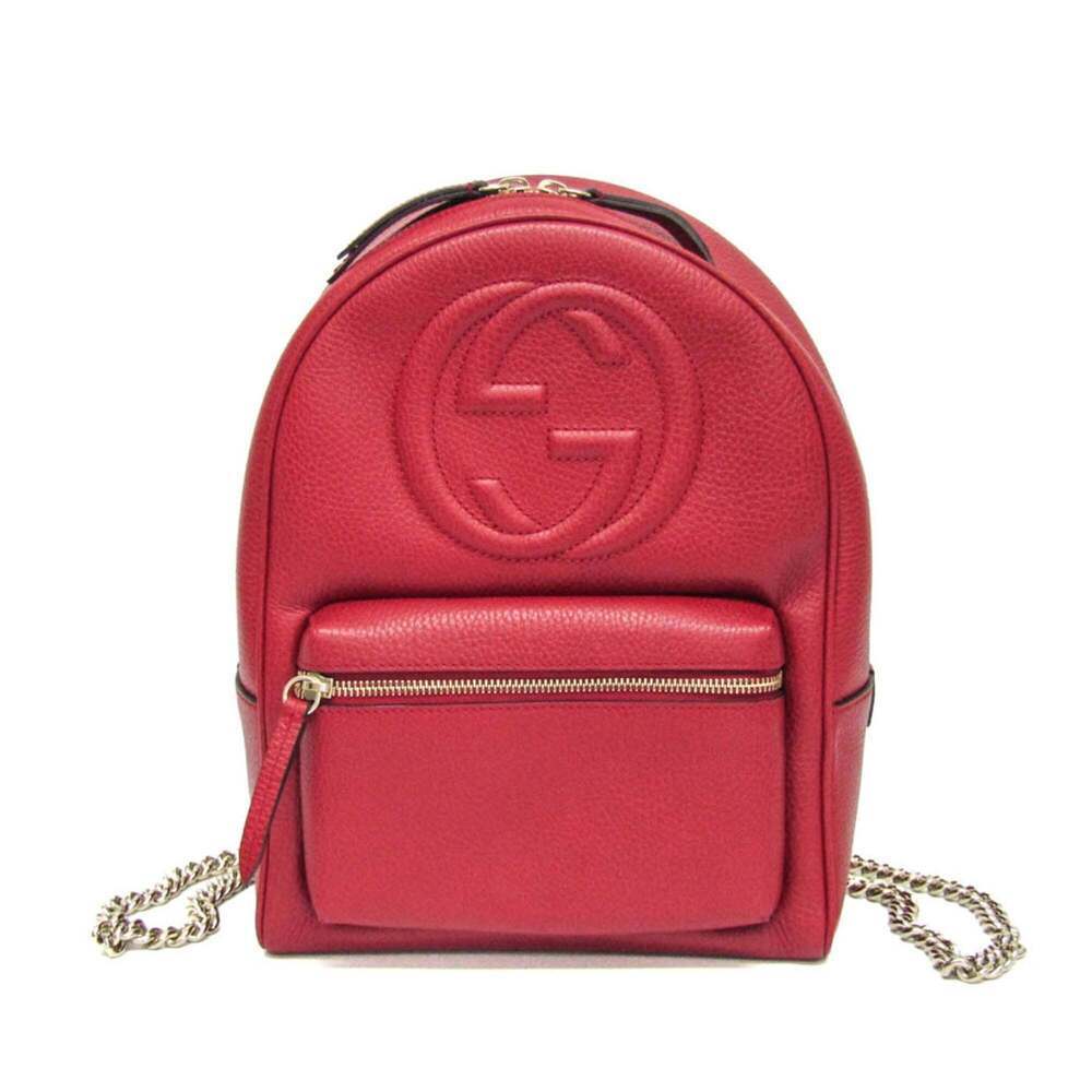 GUCCI Red Leather Backpack
